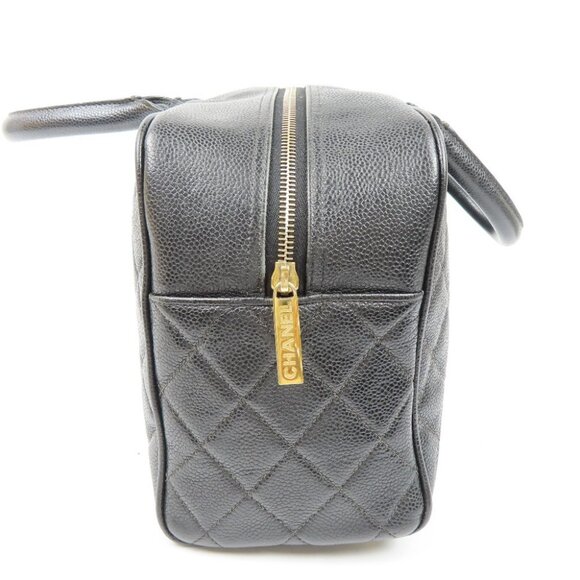 Authentic CHANEL Timeless CC Bowler Bag Quilted Caviar Large Black Handbag Purse - Picture 3 of 10